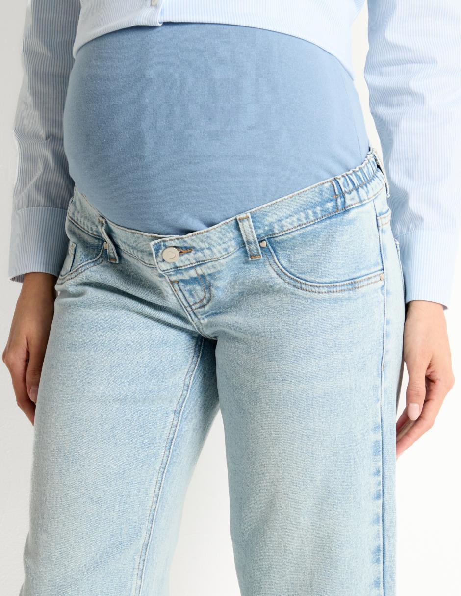 Jeans maternidad straight corte cintura alta 4