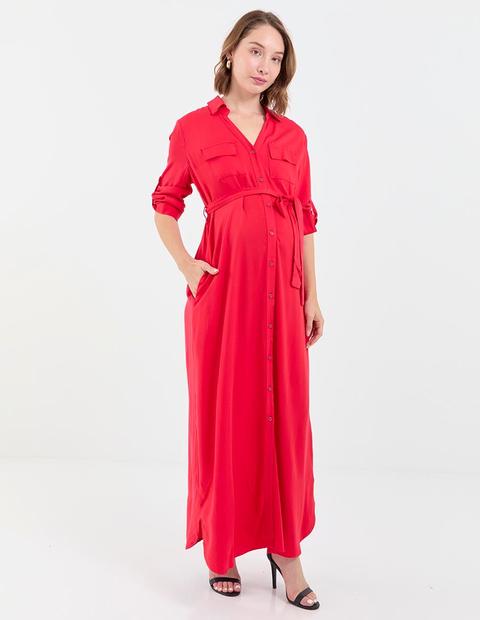 Vestido de maternidad largo casual 3