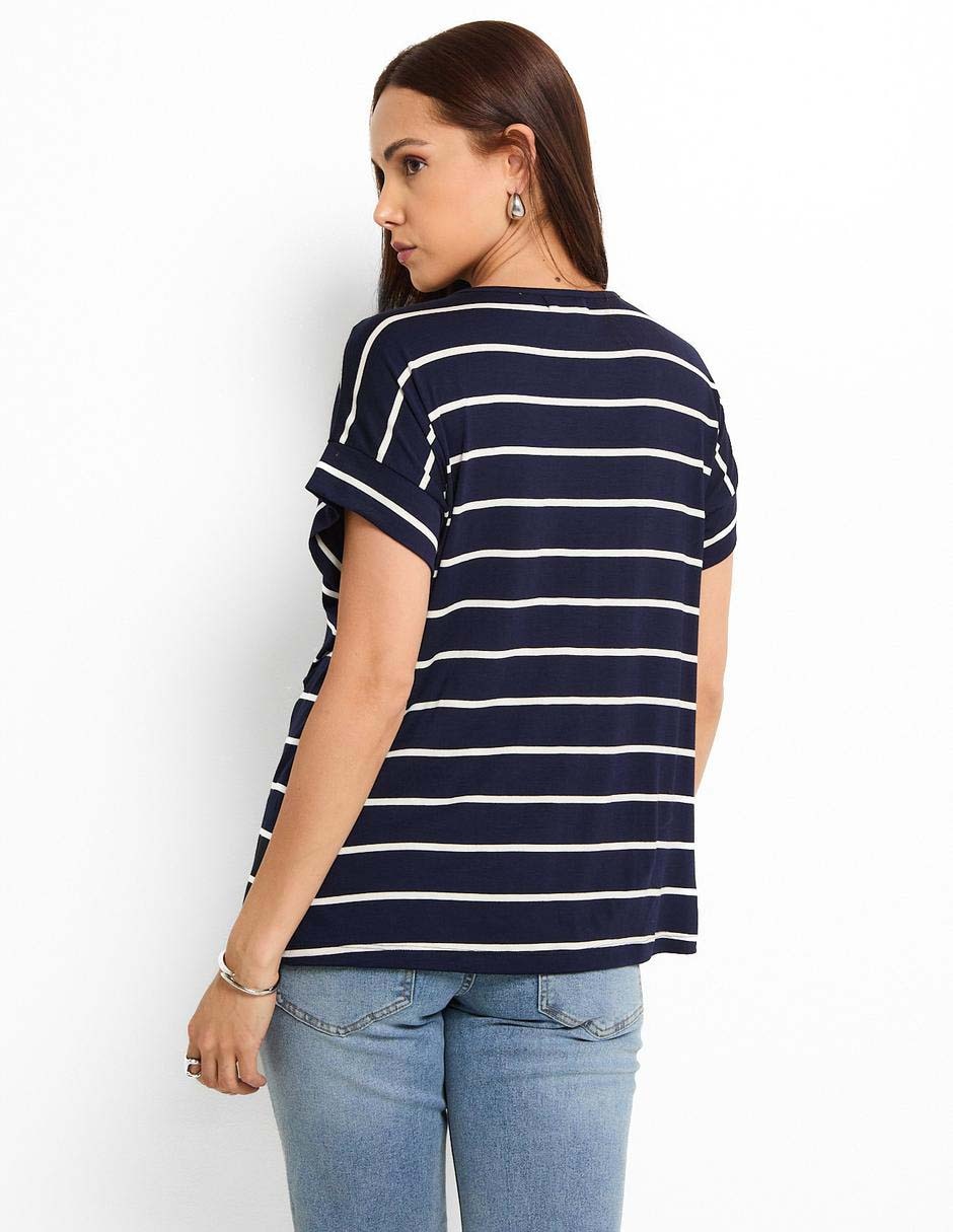 Playera maternidad manga corta cuello redondo 2