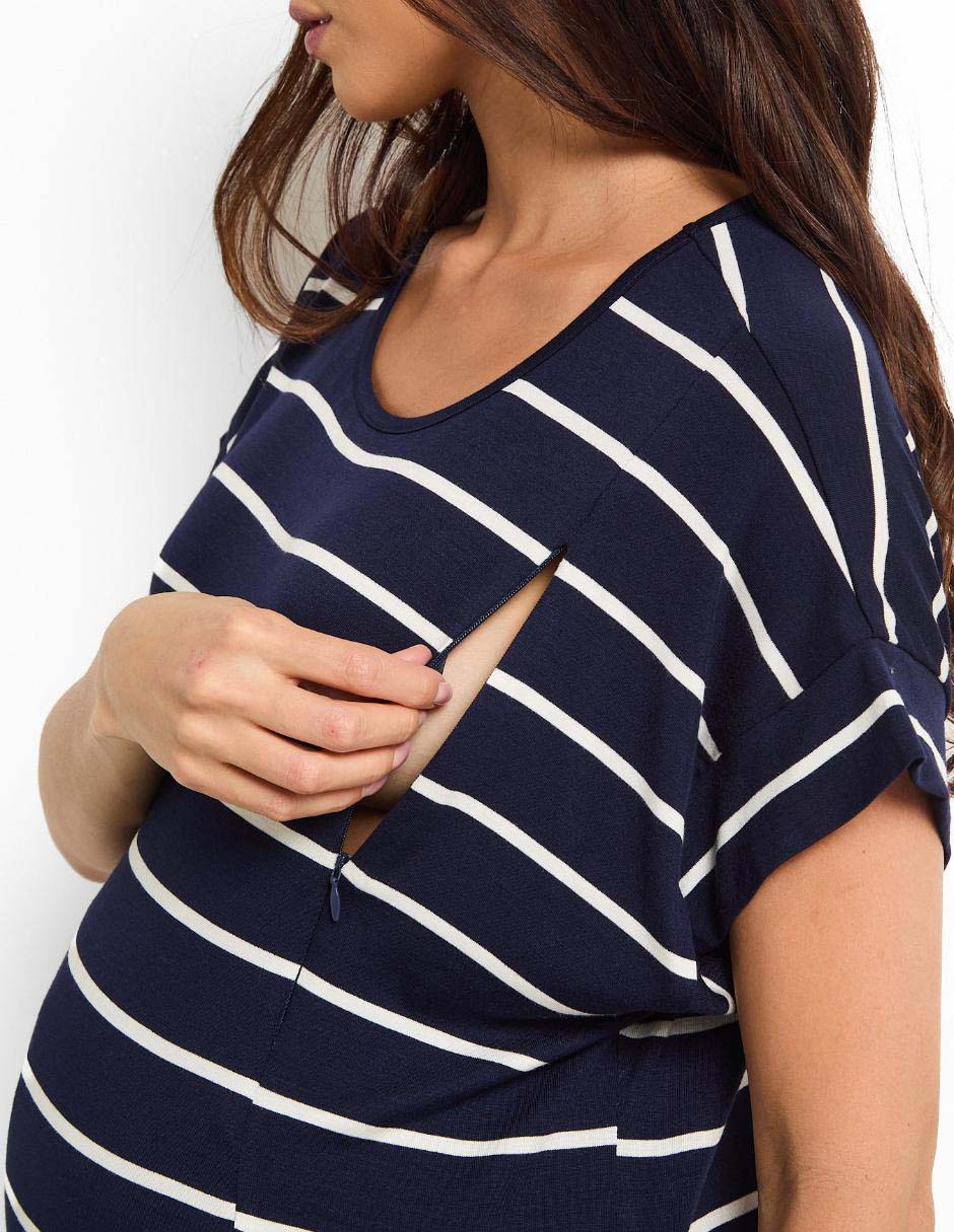 Playera maternidad manga corta cuello redondo 5