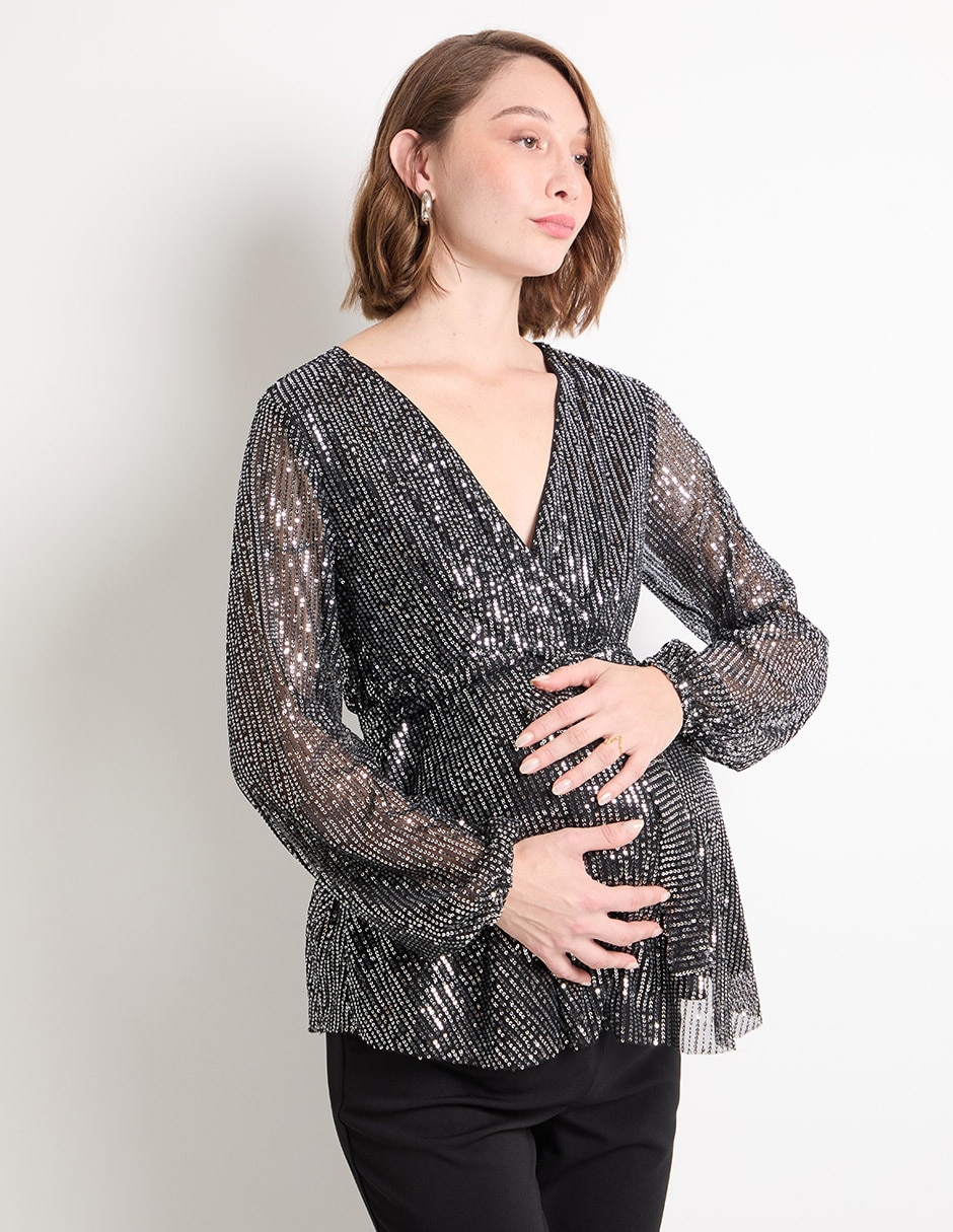 Blusa maternidad manga larga