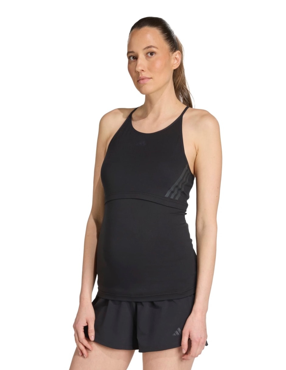 Playera maternidad sin manga Motion cuello redondo