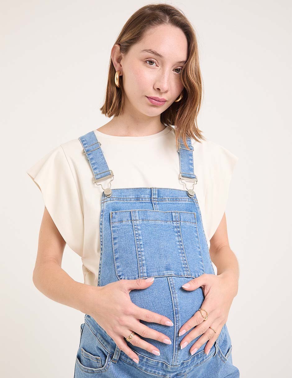 Overol maternidad de algodón casual 4