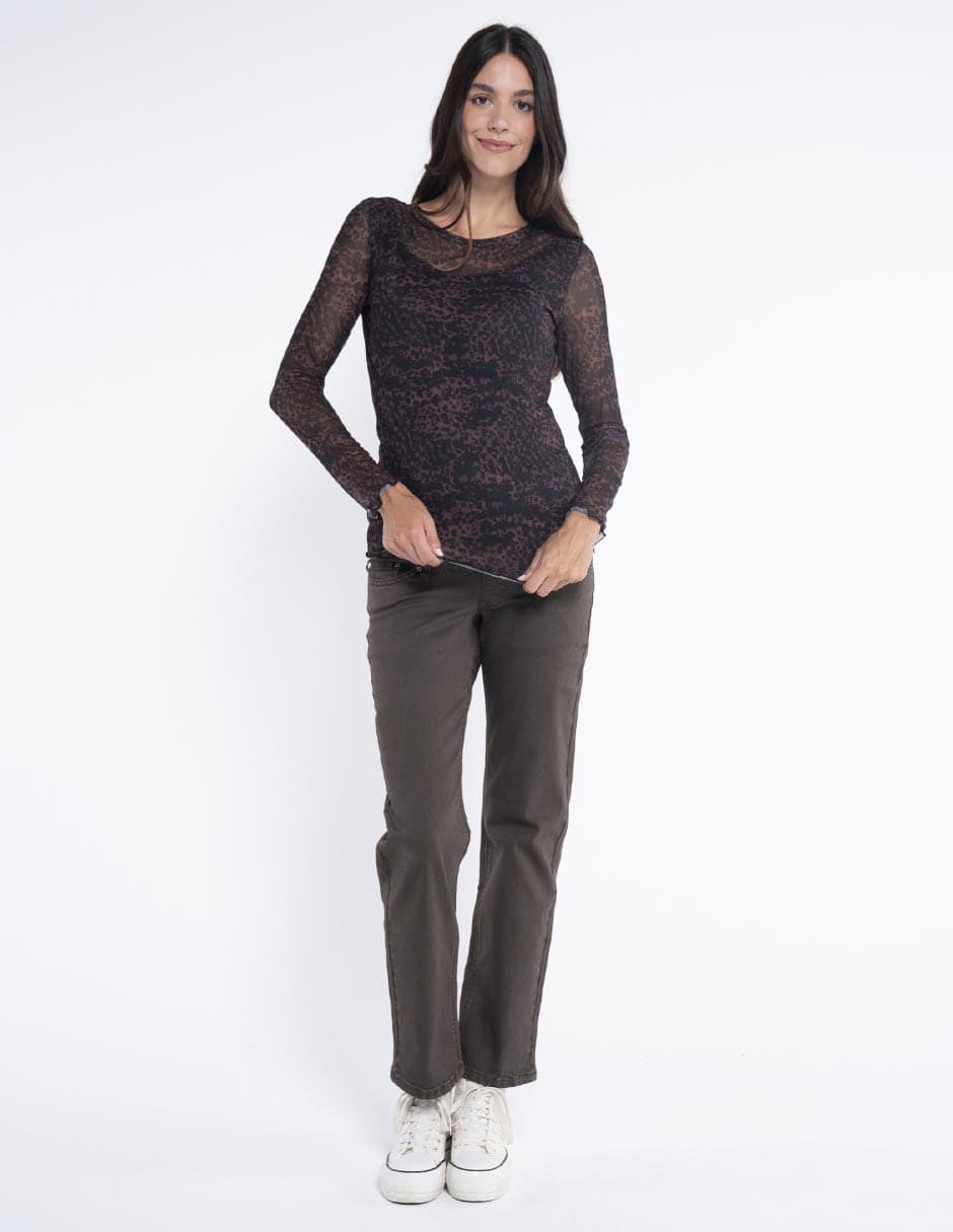 Jeans maternidad straight corte cintura alta Jeans maternidad straight corte cintura alta