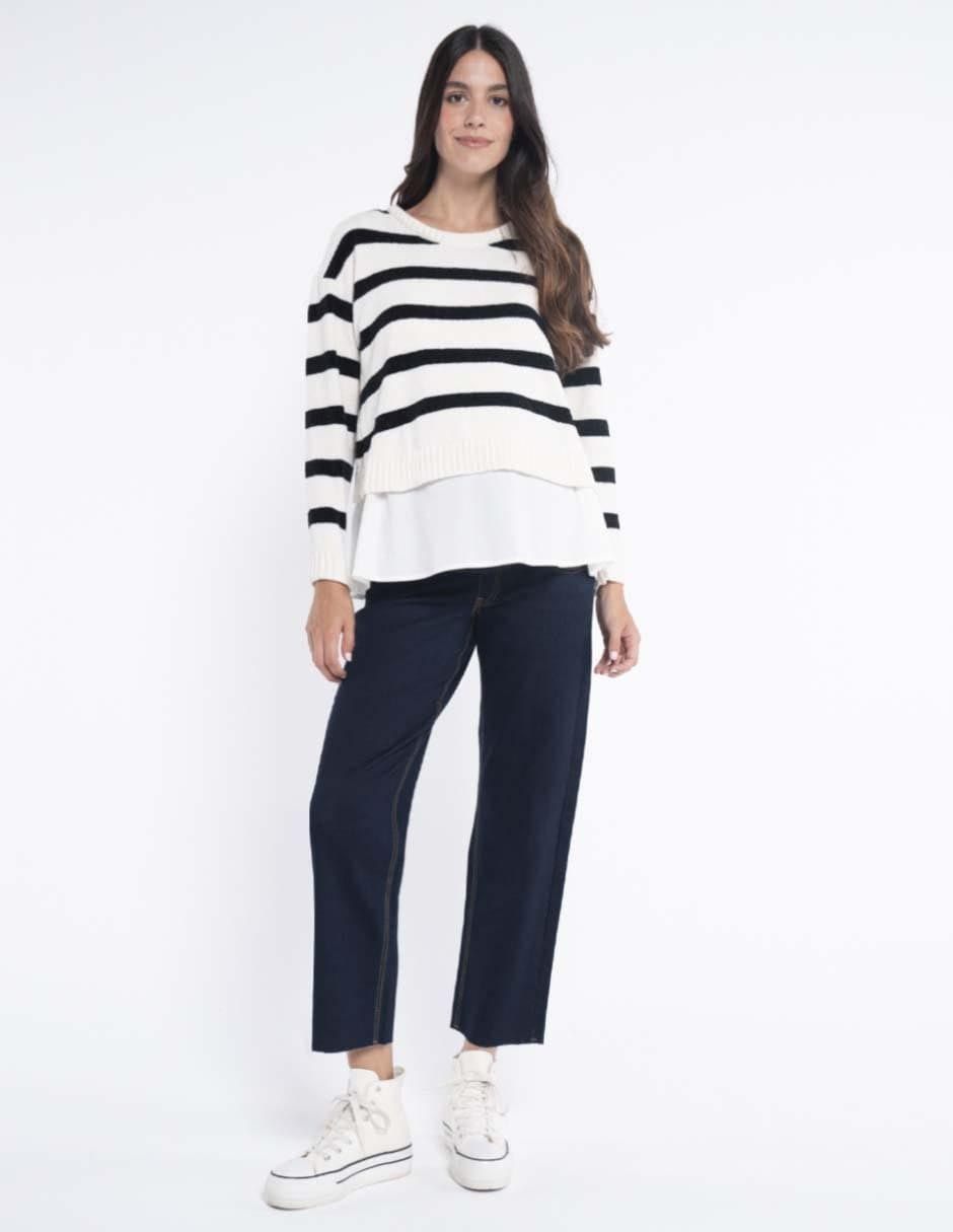 Jeans maternidad straight corte cintura alta Jeans maternidad straight corte cintura alta
