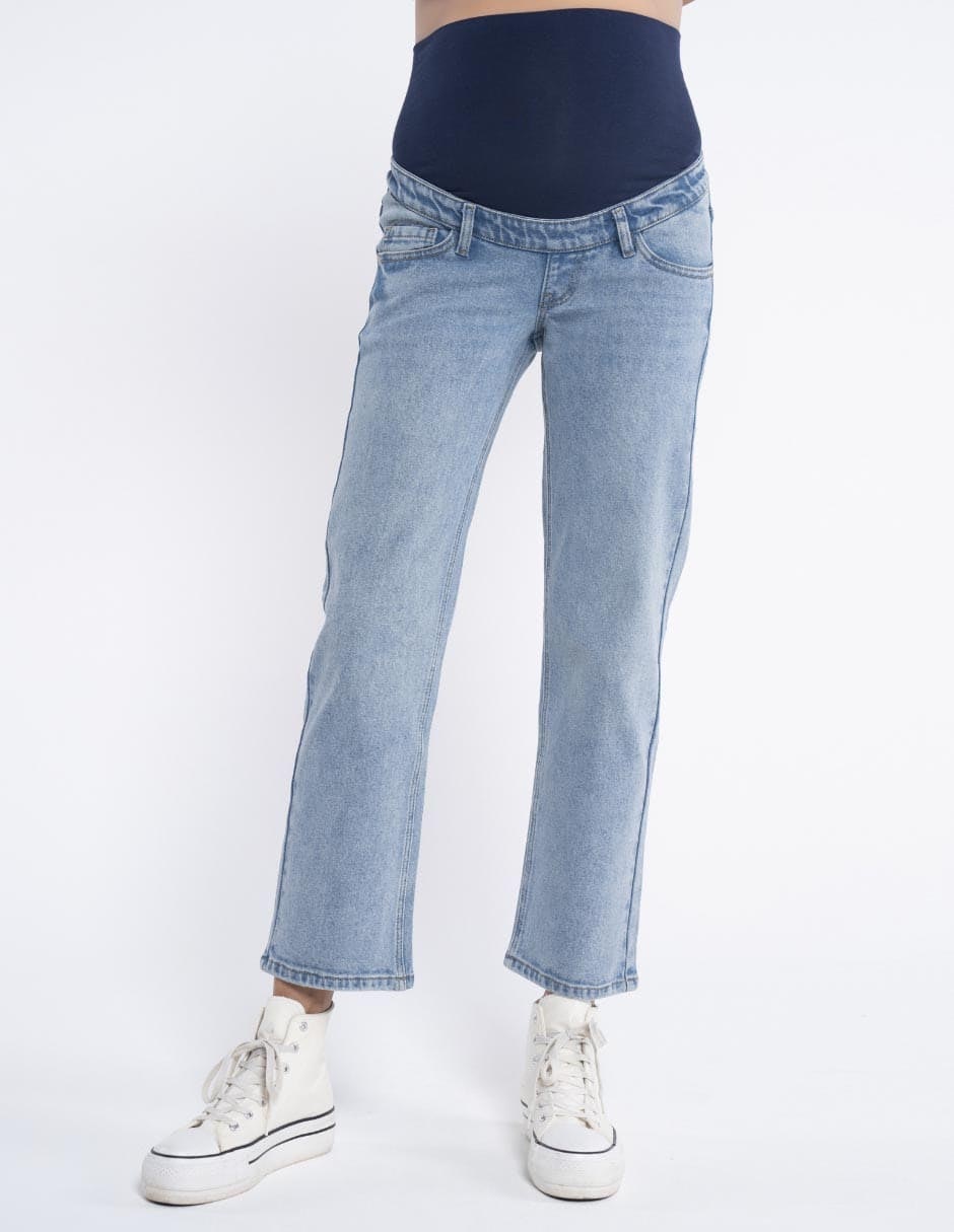 Jeans maternidad slim corte cintura alta 2