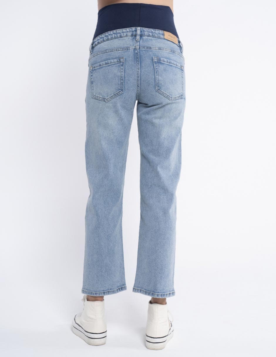 Jeans maternidad slim corte cintura alta 4