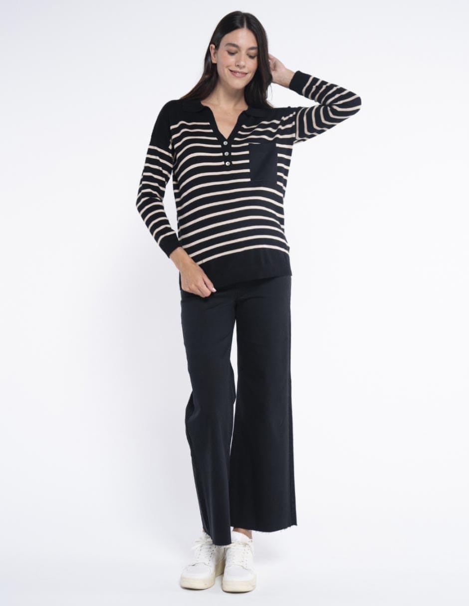 Suéter maternidad cuello camisero Suéter maternidad cuello camisero