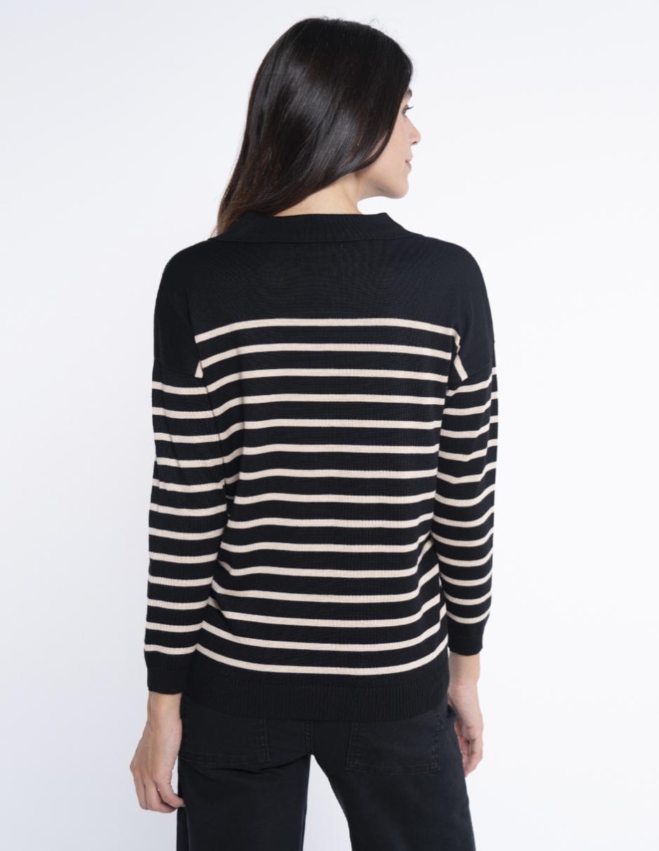 Suéter maternidad cuello camisero 4