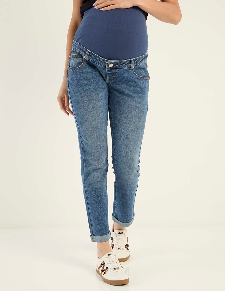 Jeans maternidad slim corte cintura