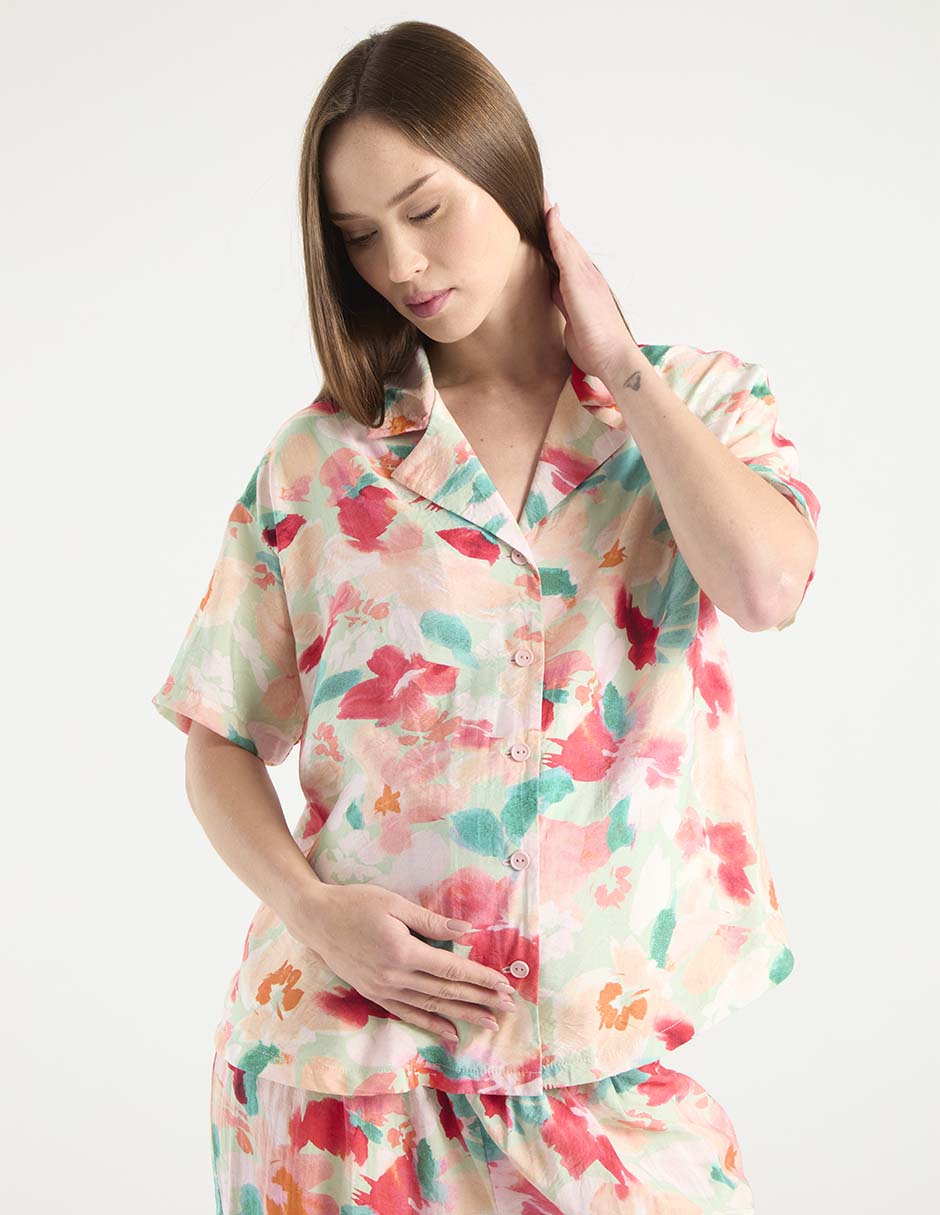 Blusa maternidad manga corta 2