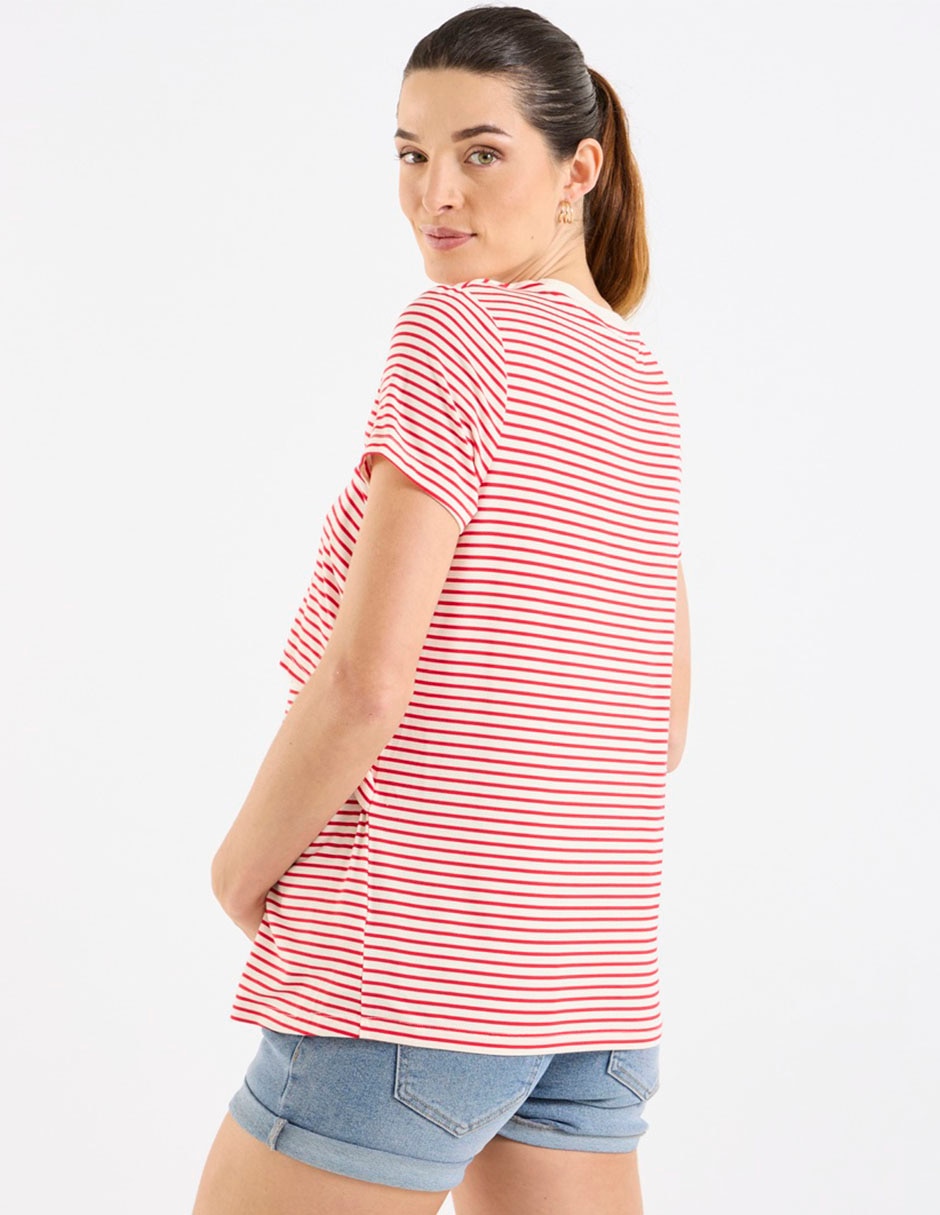 Playera maternidad manga corta cuello redondo 2