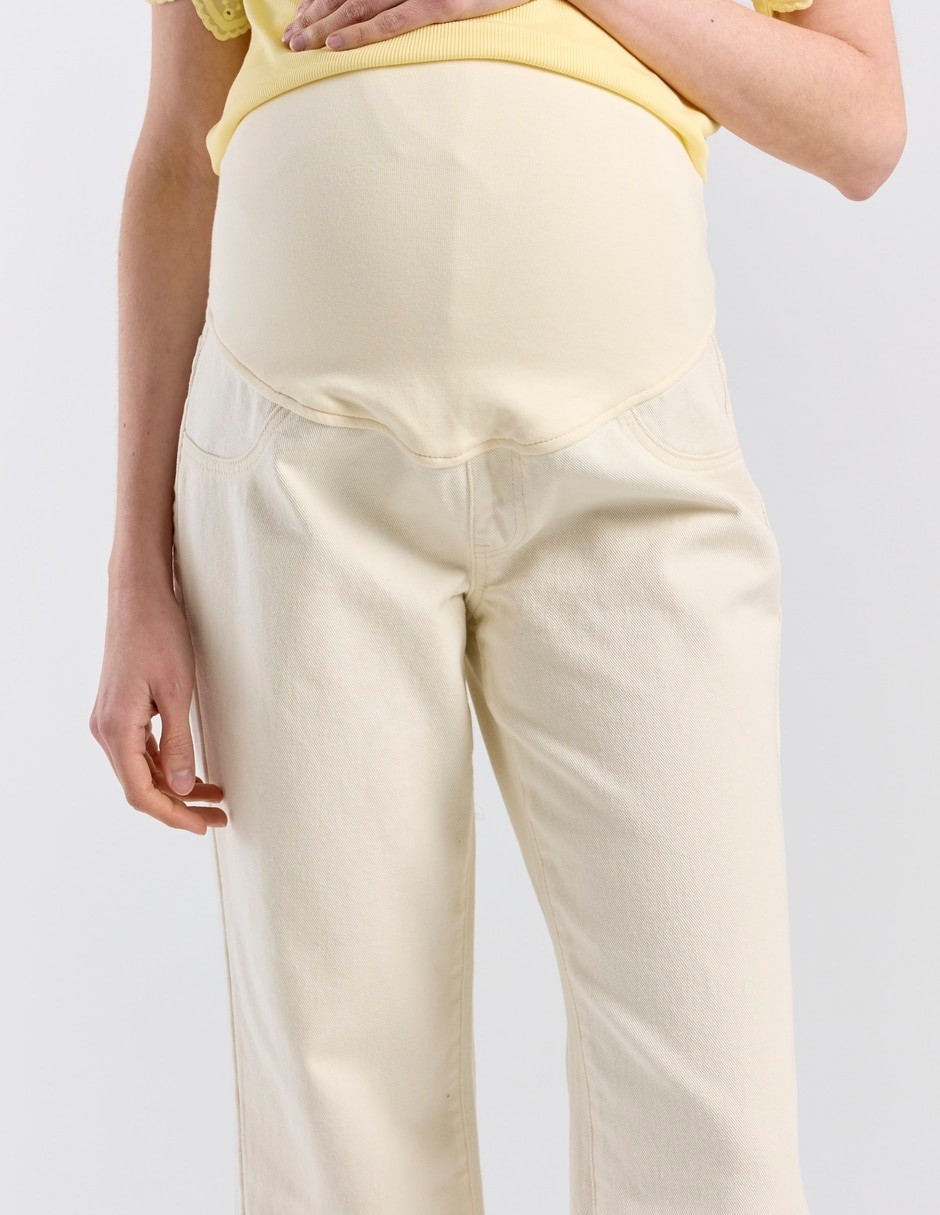 Jeans maternidad capri campana One To Nine corte cintura alta 4