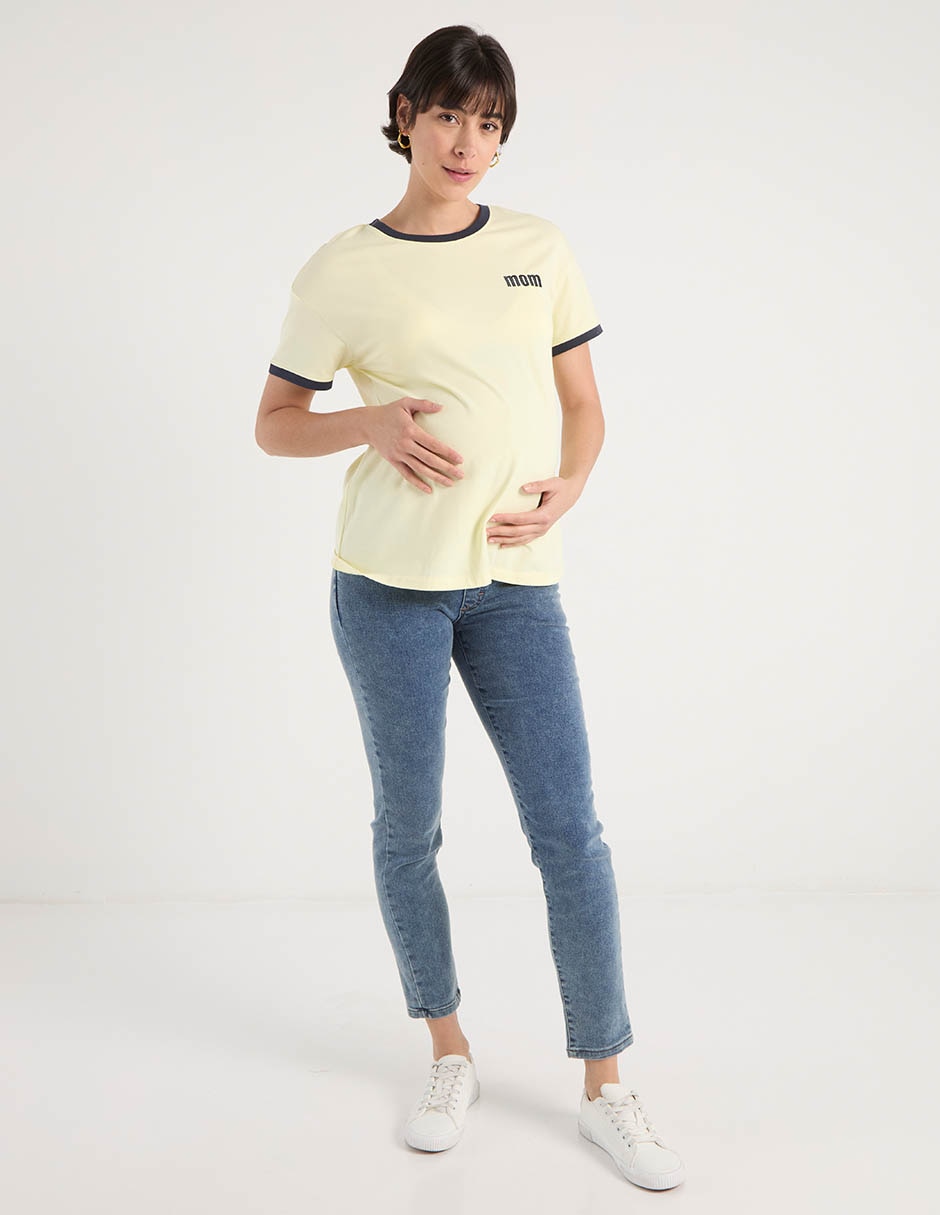 Playera maternidad manga corta cuello redondo 3