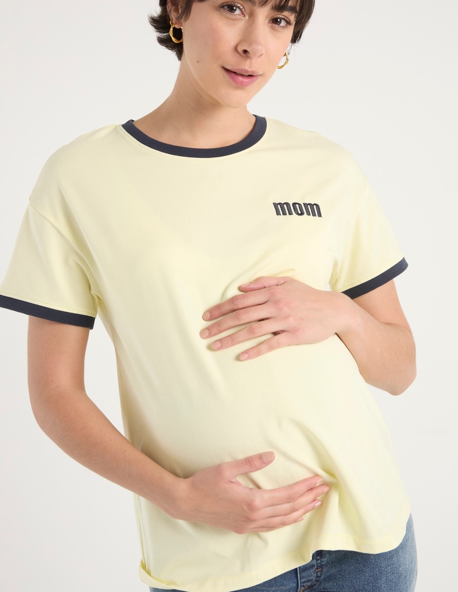 Playera maternidad manga corta cuello redondo 4