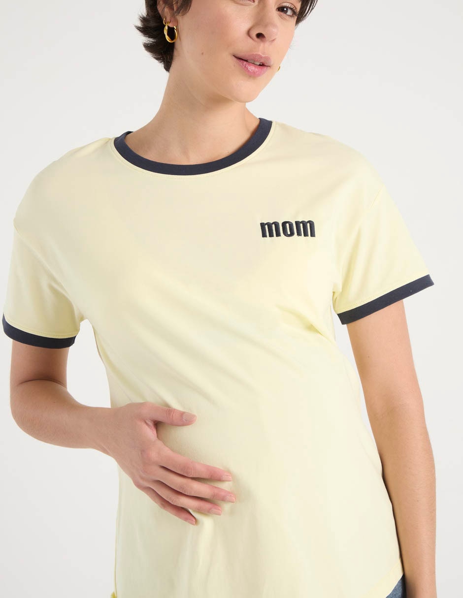 Playera maternidad manga corta cuello redondo 5
