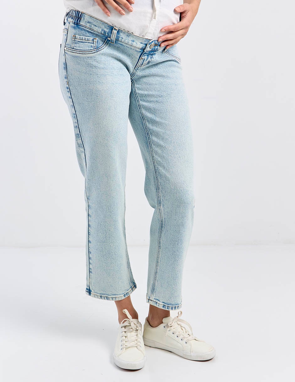 Jeans maternidad straight a la cadera Jeans maternidad straight a la cadera