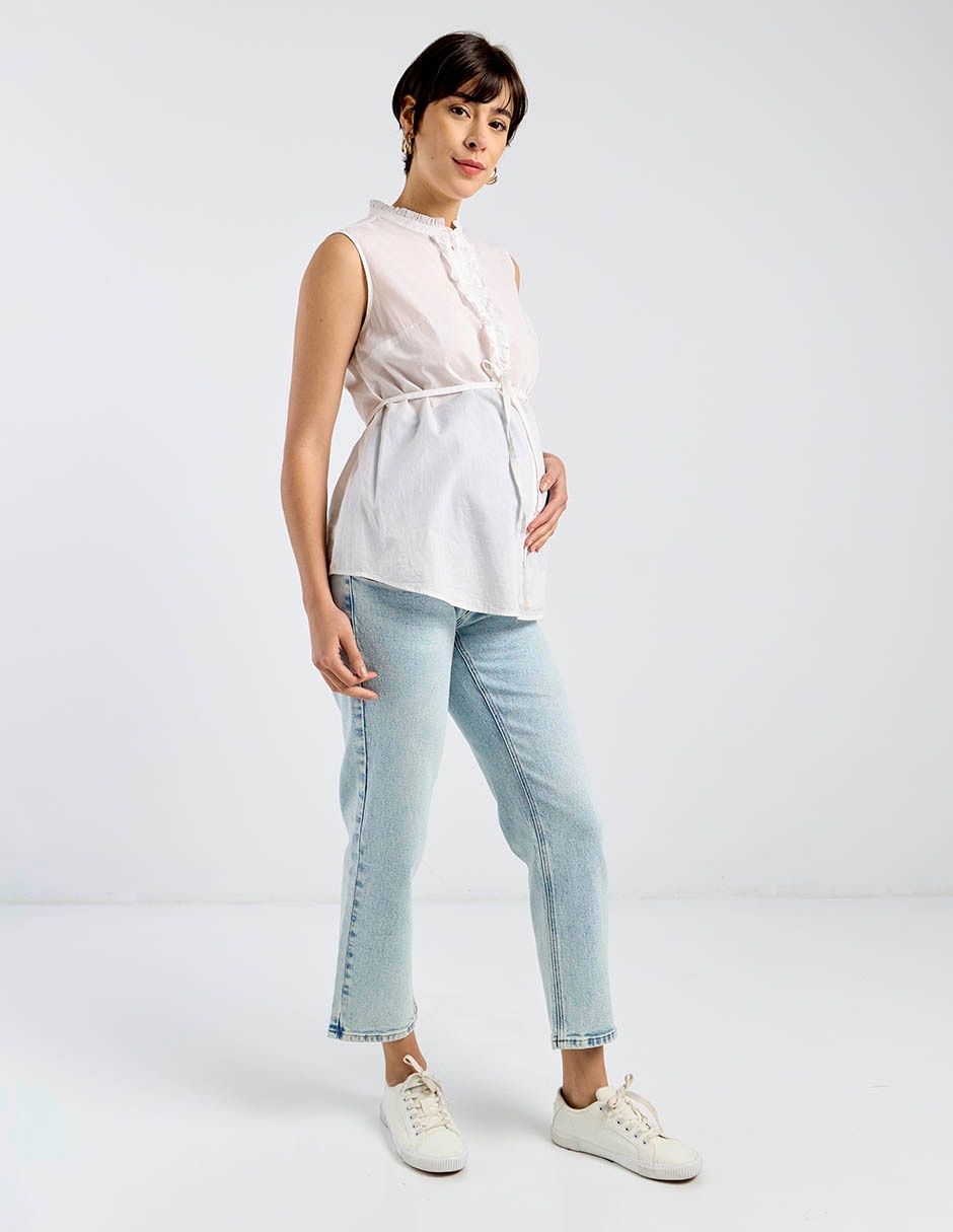 Jeans maternidad straight a la cadera 2
