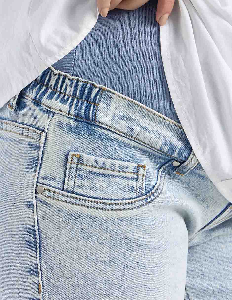 Jeans maternidad straight a la cadera 4