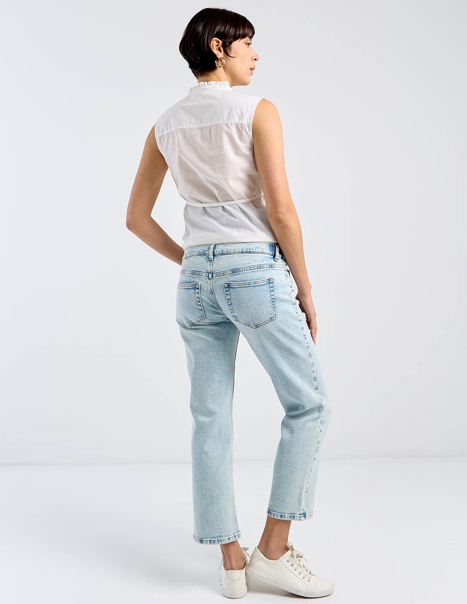 Jeans maternidad straight a la cadera 6