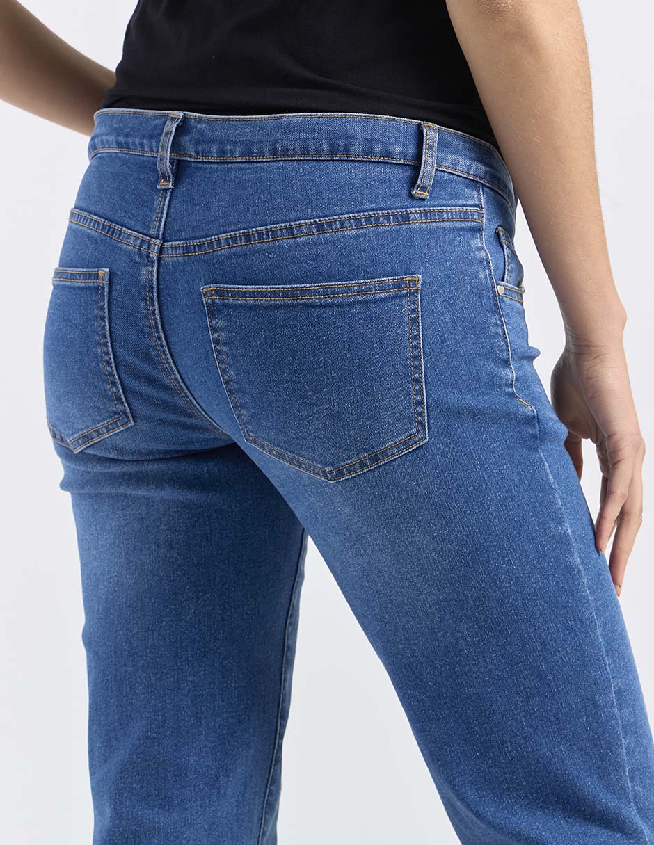 Jeans maternidad capri straight corte cintura alta 5