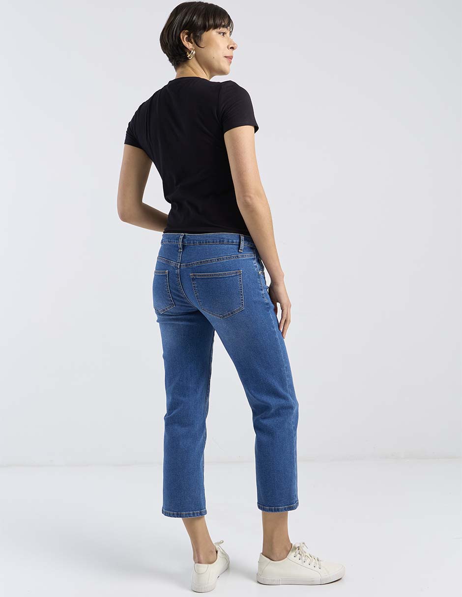 Jeans maternidad capri straight corte cintura alta 6