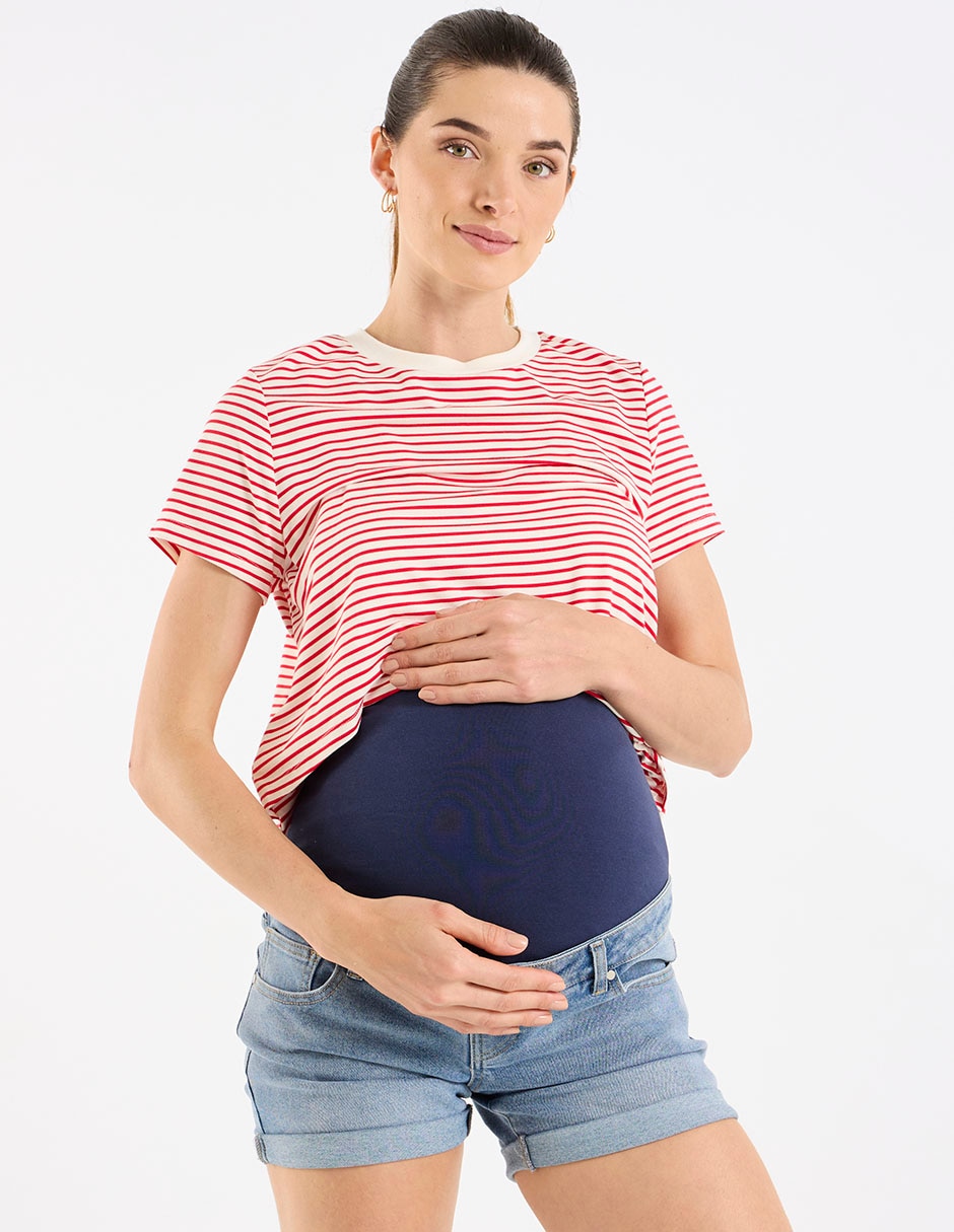 Short de maternidad de mezclilla