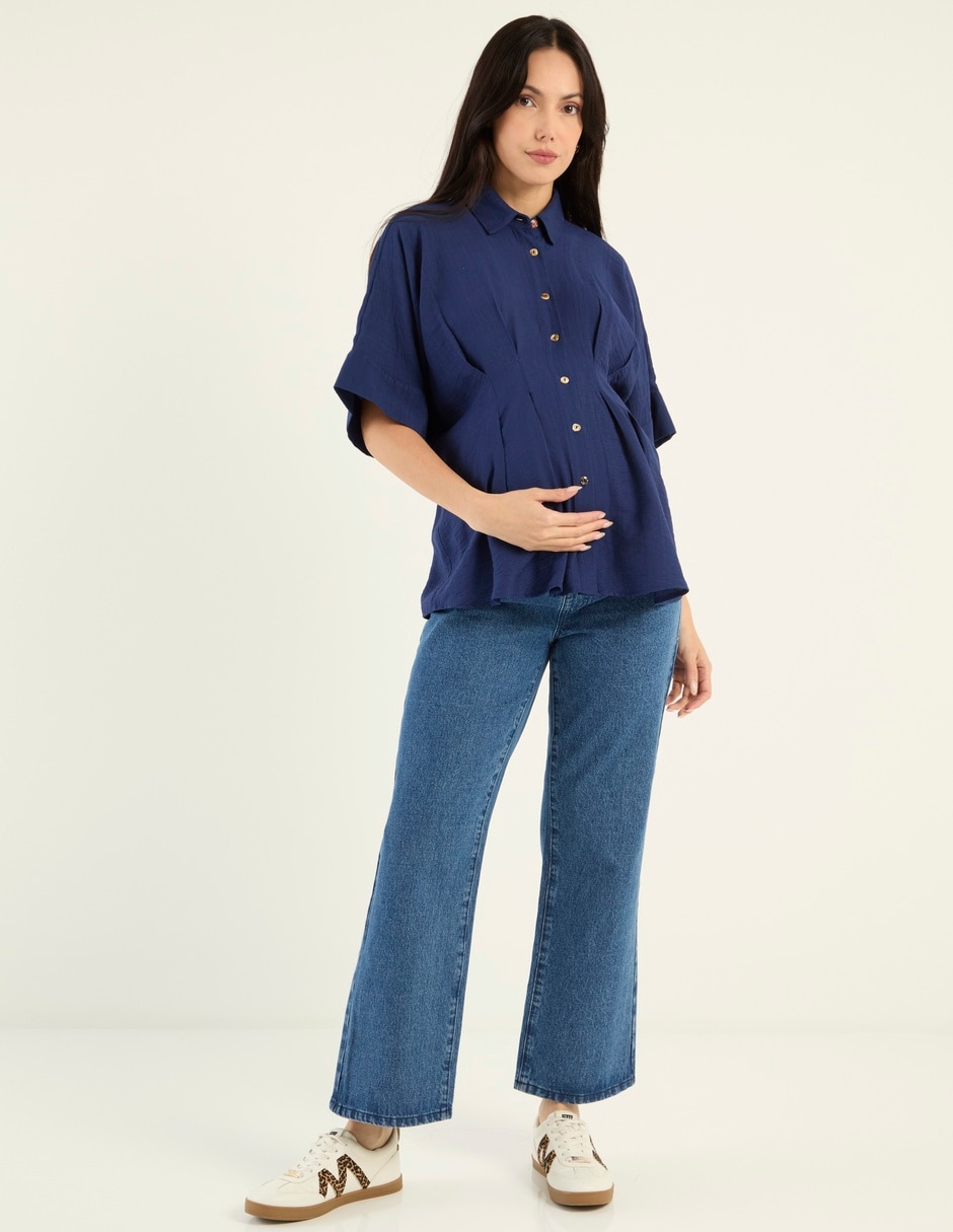 Jeans maternidad campana corte cintura alta 3