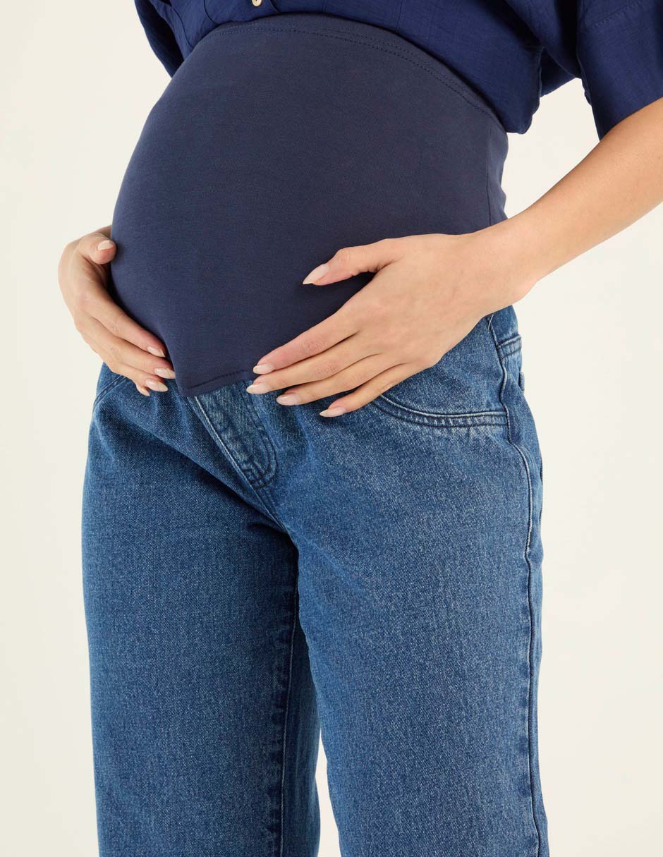 Jeans maternidad campana corte cintura alta 4