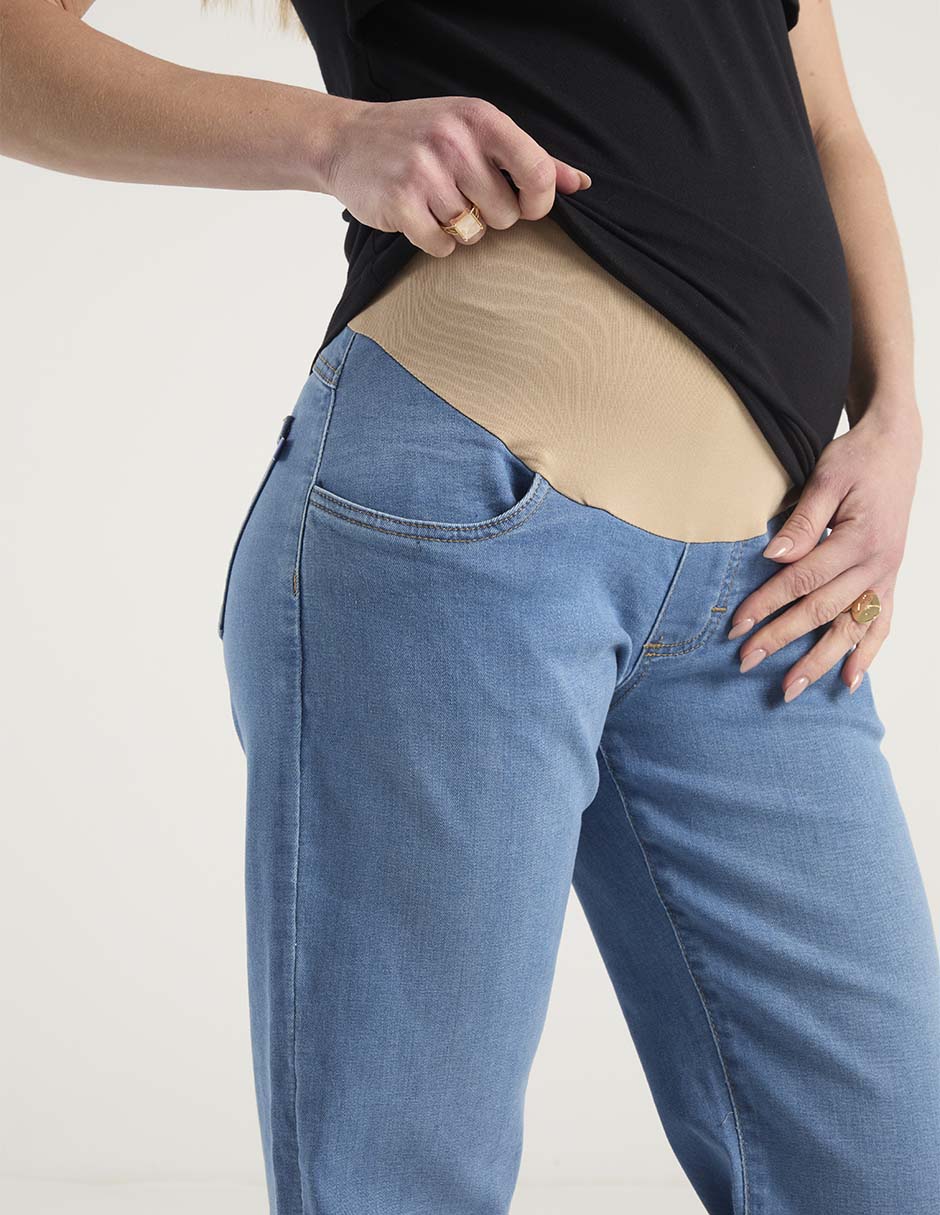 Jeans maternidad straight corte cintura alta 4