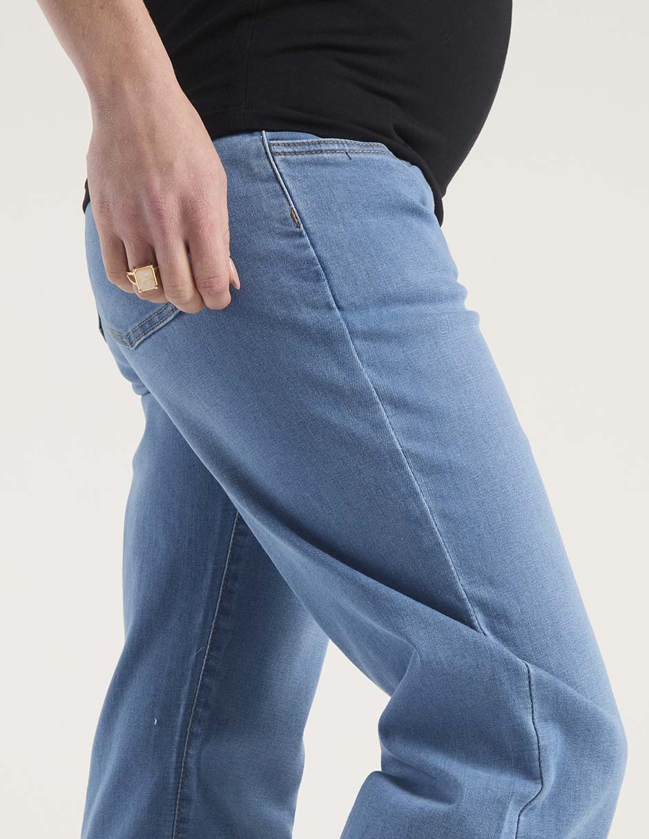 Jeans maternidad straight corte cintura alta 5