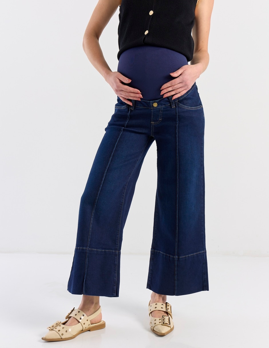 Jeans maternidad relajado corte cintura Jeans maternidad relajado corte cintura