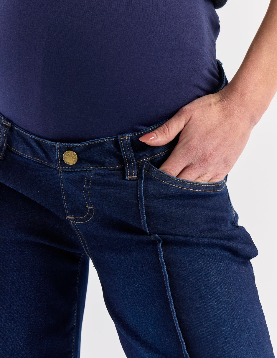 Jeans maternidad relajado corte cintura 5