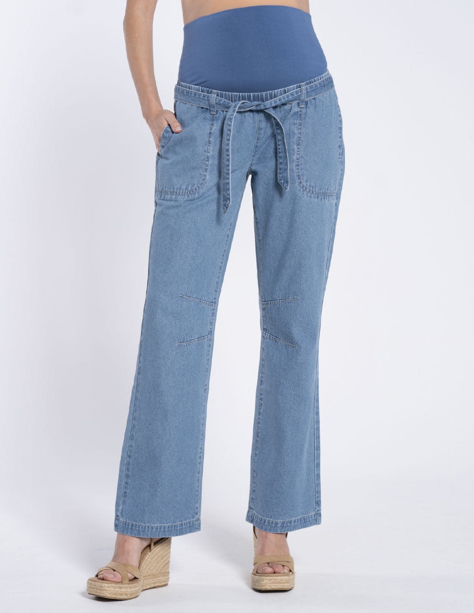 Jeans maternidad relaxed straight corte cintura alta 2