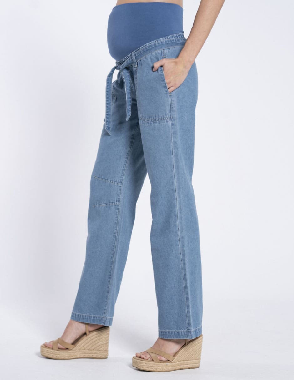 Jeans maternidad relaxed straight corte cintura alta 3