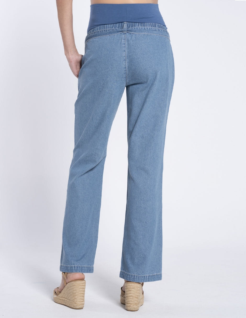 Jeans maternidad relaxed straight corte cintura alta 4