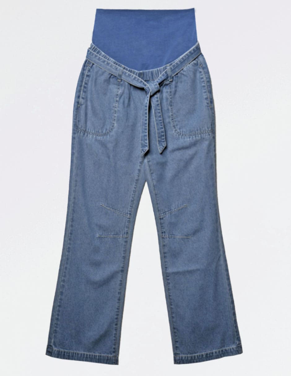 Jeans maternidad relaxed straight corte cintura alta 6