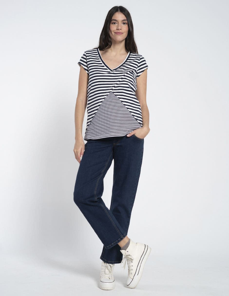 Jeans maternidad relaxed corte cintura
