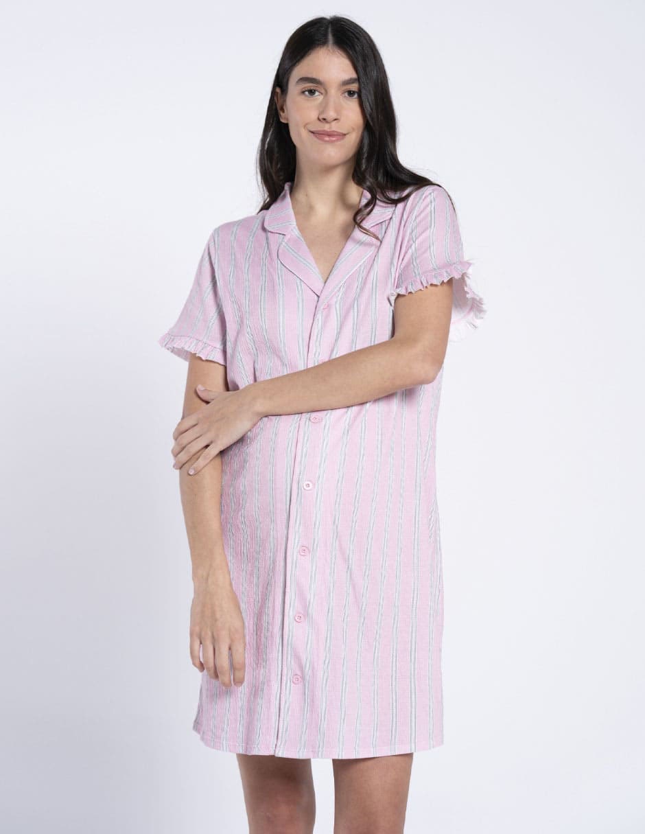 Playera pijama maternidad estampado a rayas 2