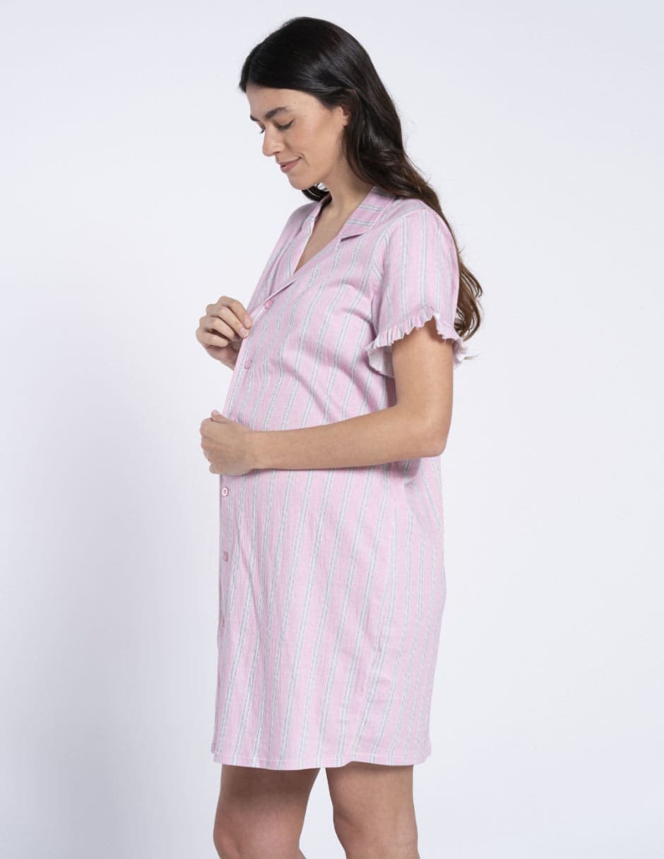 Playera pijama maternidad estampado a rayas 3