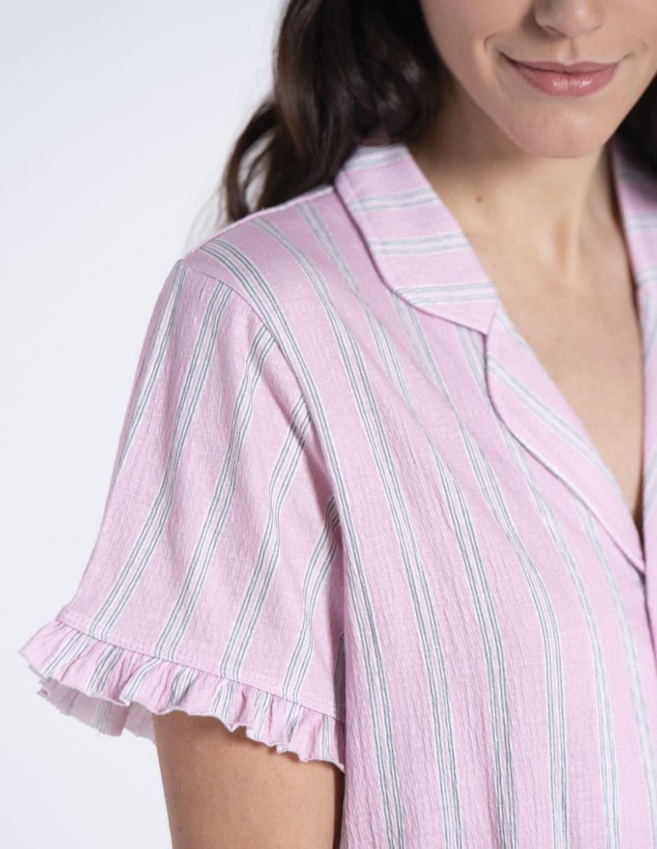 Playera pijama maternidad estampado a rayas 6
