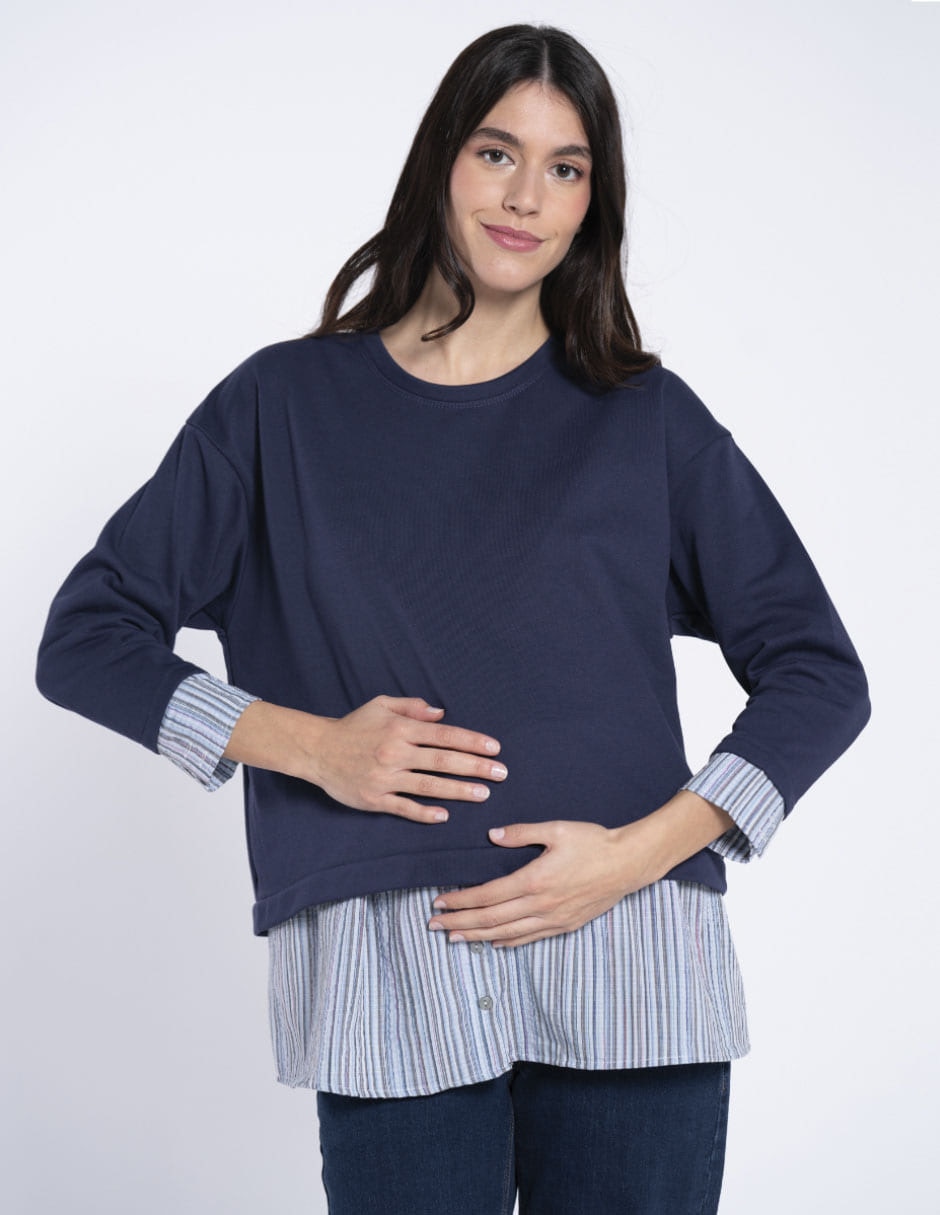 Sudadera maternidad efecto doble prenda 2