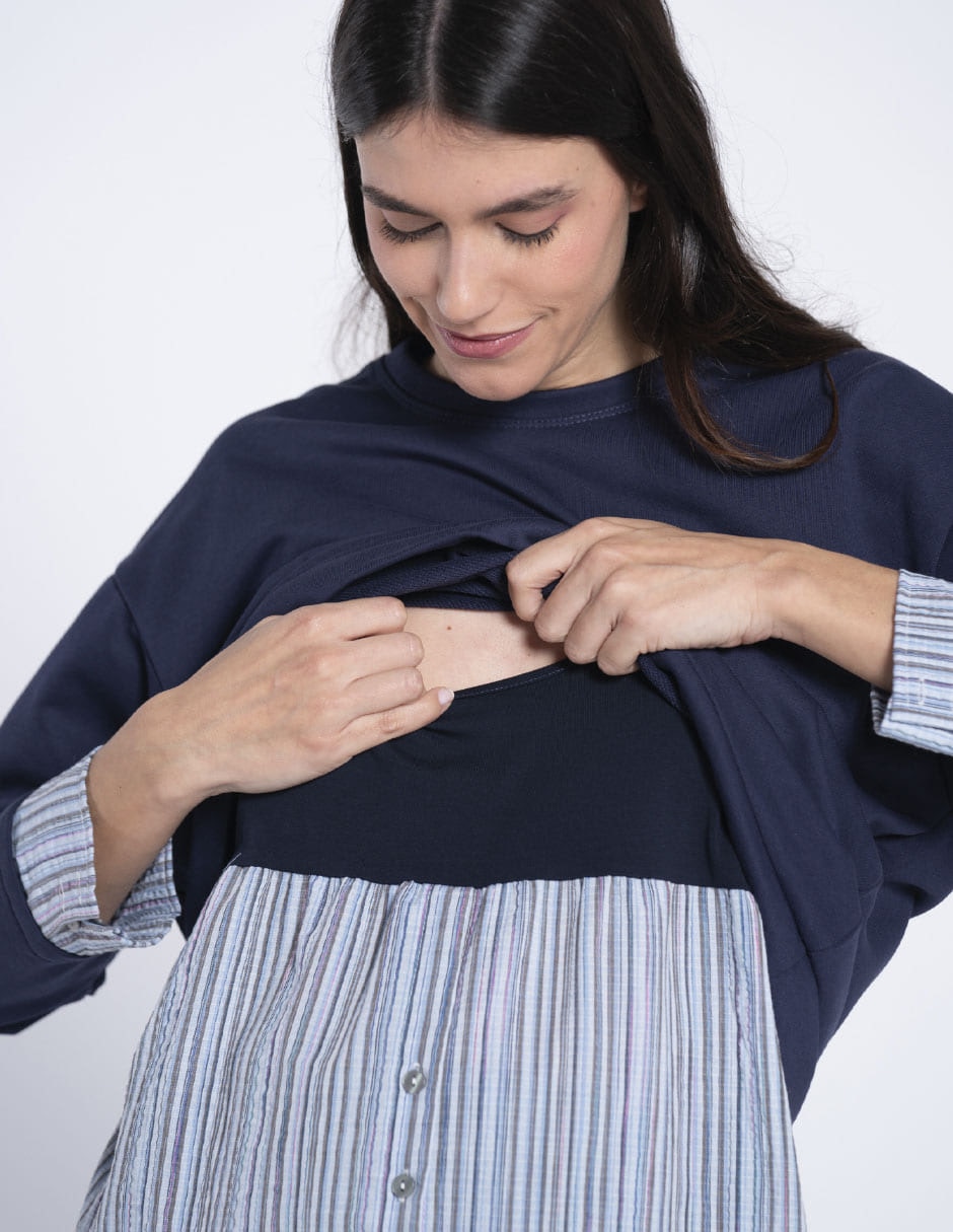 Sudadera maternidad efecto doble prenda 5