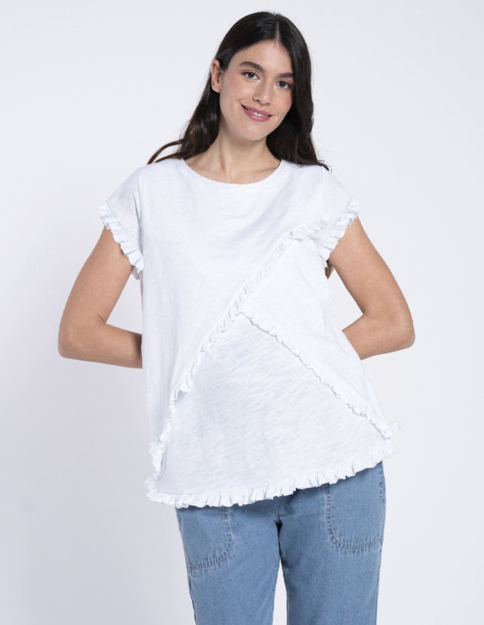 Playera maternidad manga corta cuello redondo 2