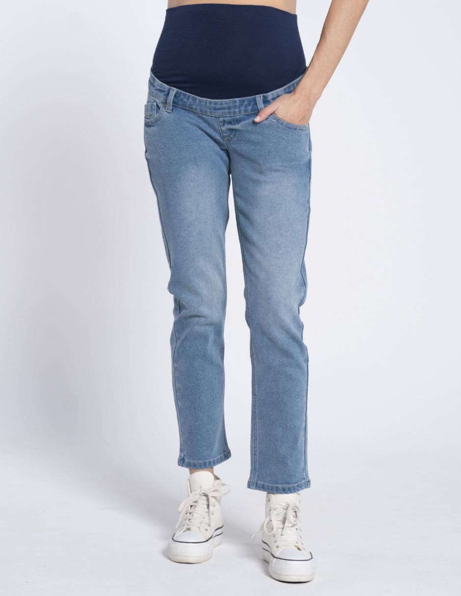 Jeans maternidad straight corte cadera 2
