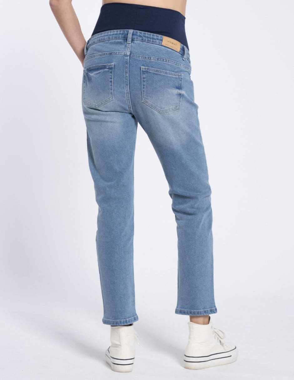Jeans maternidad straight corte cadera 4