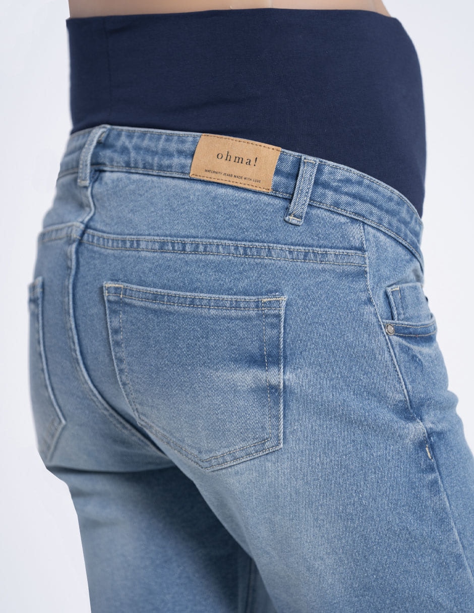Jeans maternidad straight corte cadera 5