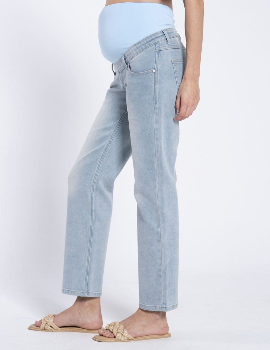 Jeans maternidad straight corte corte cintura 3