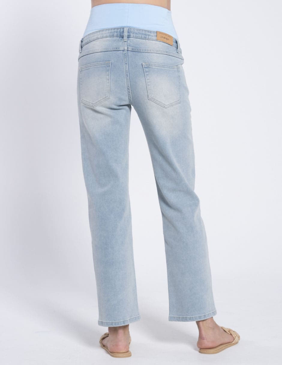 Jeans maternidad straight corte corte cintura 4