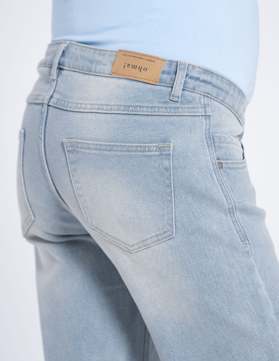 Jeans maternidad straight corte corte cintura 6